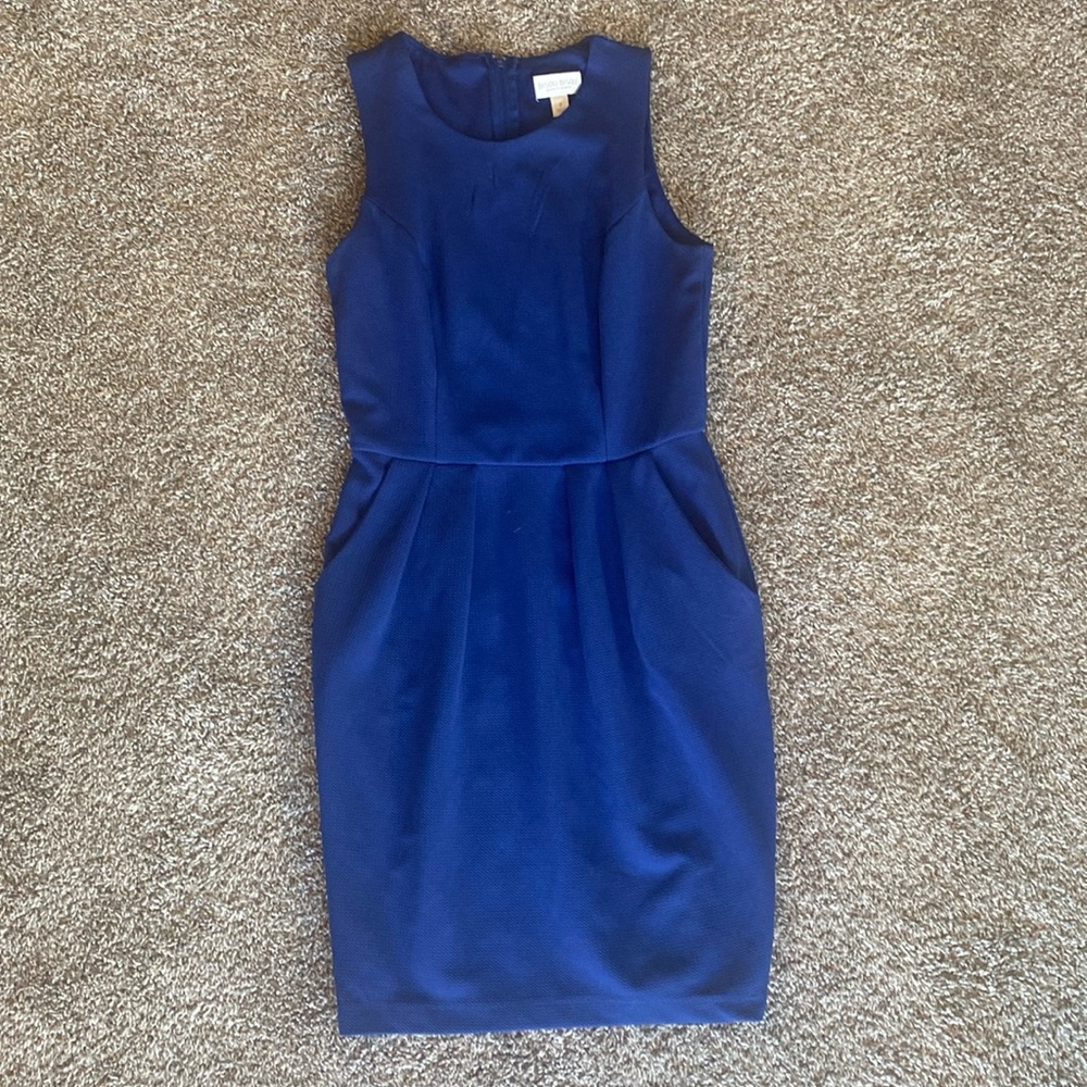 Bisou Bisou Michele Bohbot Royal Blue Fitted Career MIDI Dress, Women’s size 2